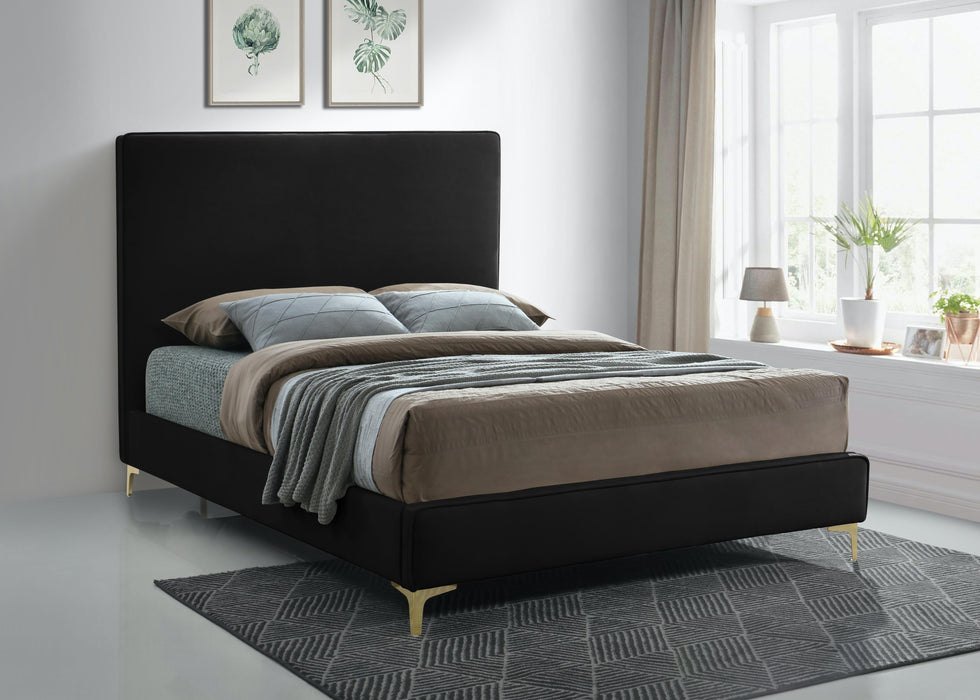 Geri Black Velvet Queen Bed - Furniture Stars (Chicago, IL)