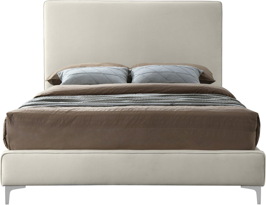 Geri Cream Velvet Queen Bed - Furniture Stars (Chicago, IL)