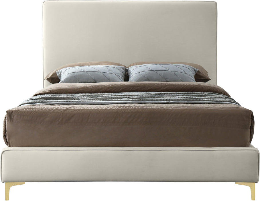 Geri Cream Velvet King Bed - Furniture Stars (Chicago, IL)