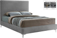 Geri Grey Velvet King Bed - Furniture Stars (Chicago, IL)