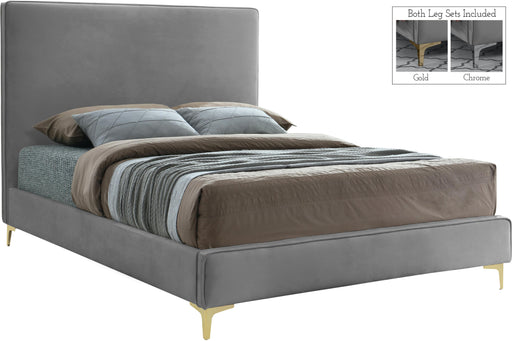 Geri Grey Velvet King Bed - Furniture Stars (Chicago, IL)