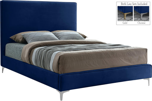 Geri Navy Velvet King Bed - Furniture Stars (Chicago, IL)