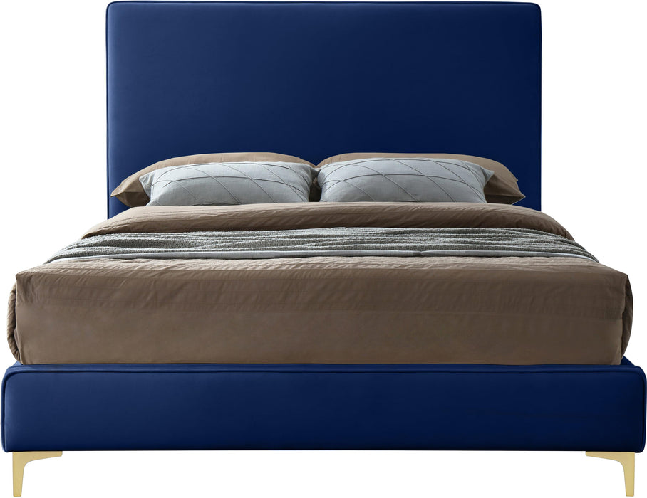 Geri Navy Velvet King Bed - Furniture Stars (Chicago, IL)
