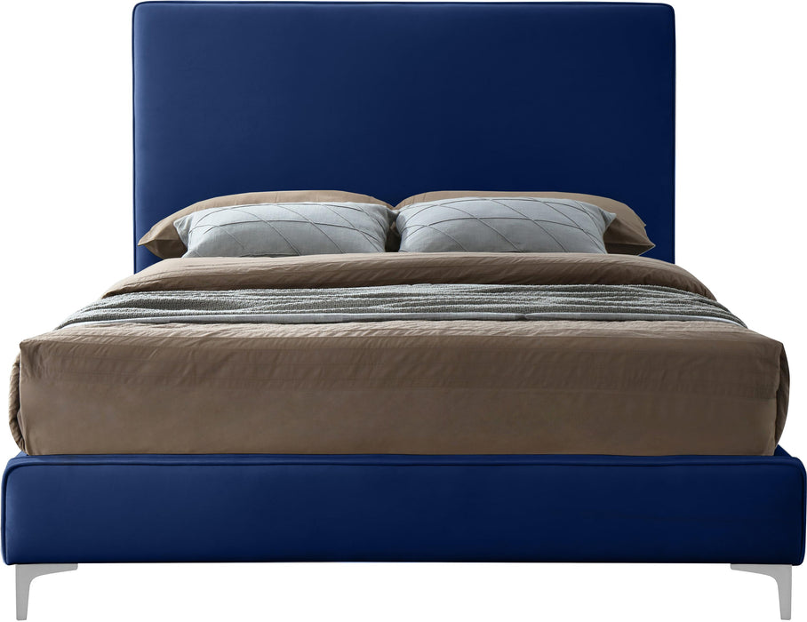 Geri Navy Velvet King Bed - Furniture Stars (Chicago, IL)