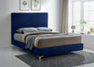 Geri Navy Velvet King Bed - Furniture Stars (Chicago, IL)