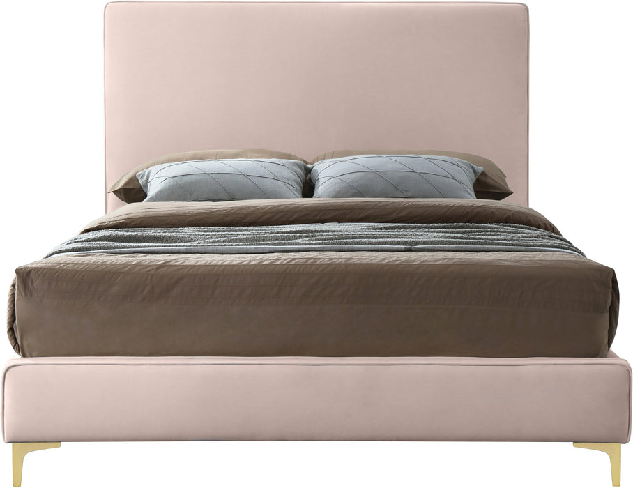 Geri Pink Velvet King Bed - Furniture Stars (Chicago, IL)