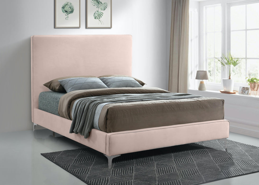 Geri Pink Velvet King Bed - Furniture Stars (Chicago, IL)