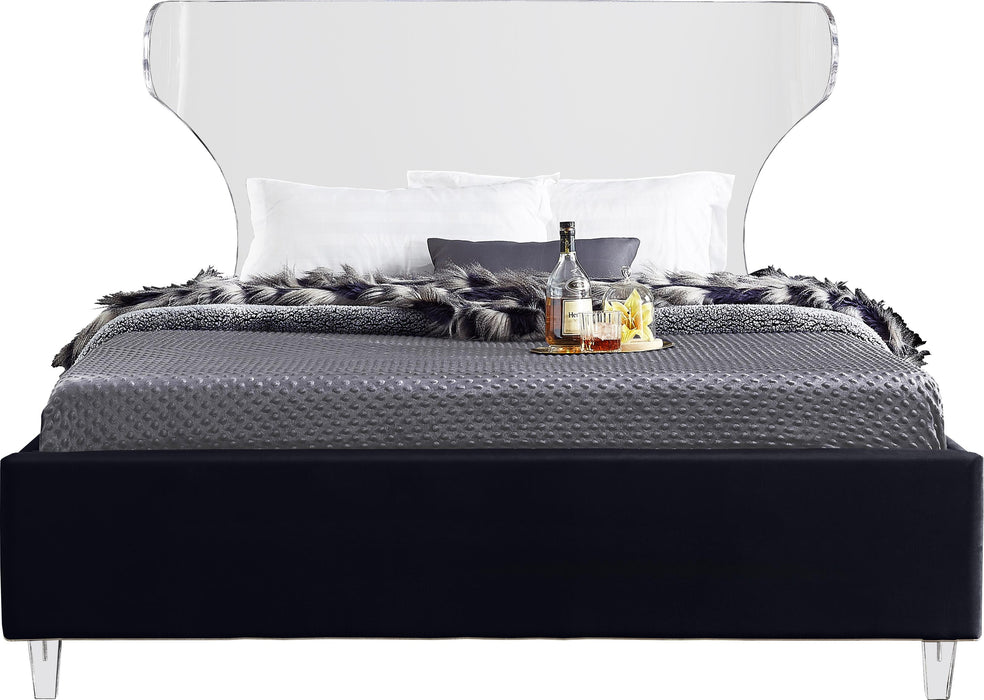 Ghost Black Velvet King Bed - Furniture Stars (Chicago, IL)