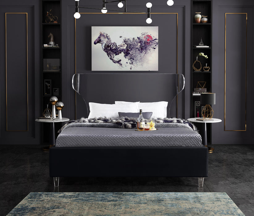 Ghost Black Velvet King Bed - Furniture Stars (Chicago, IL)