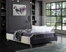 Ghost Cream Velvet King Bed - Furniture Stars (Chicago, IL)