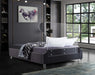Ghost Grey Velvet King Bed - Furniture Stars (Chicago, IL)