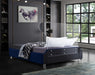 Ghost Navy Velvet King Bed - Furniture Stars (Chicago, IL)