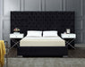 Grande Black Velvet Queen Bed (3 Boxes) - Furniture Stars (Chicago, IL)