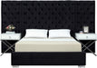 Grande Black Velvet Queen Bed (3 Boxes) - Furniture Stars (Chicago, IL)