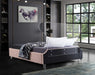 Ghost Pink Velvet Queen Bed - Furniture Stars (Chicago, IL)