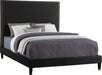 Harlie Black Velvet Queen Bed image