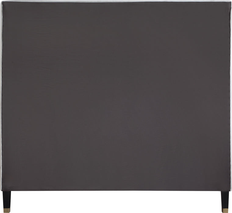 Harlie Cream Velvet King Bed - Furniture Stars (Chicago, IL)