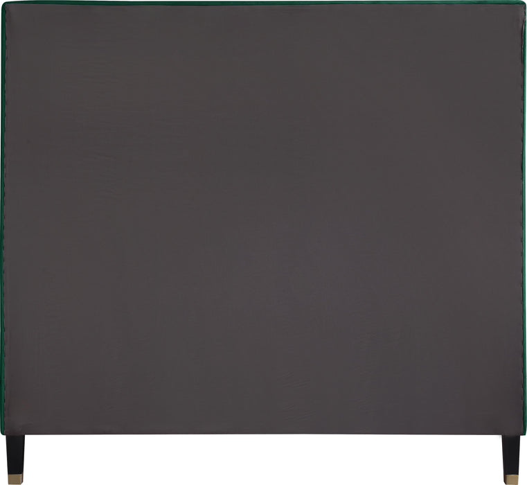 Harlie Green Velvet Queen Bed - Furniture Stars (Chicago, IL)