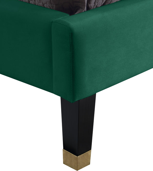Harlie Green Velvet Twin Bed - Furniture Stars (Chicago, IL)