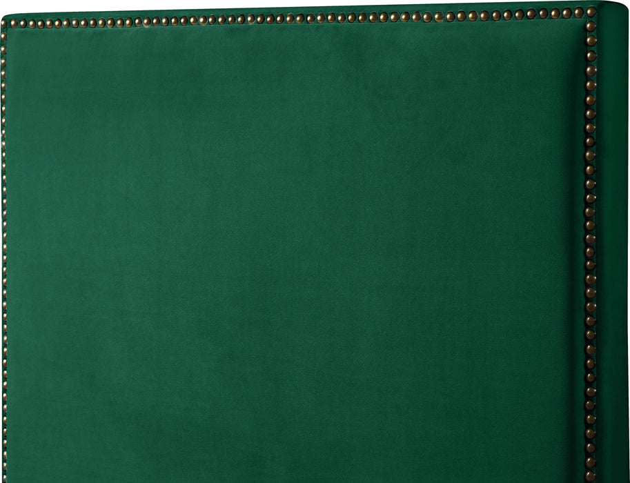 Harlie Green Velvet Twin Bed - Furniture Stars (Chicago, IL)
