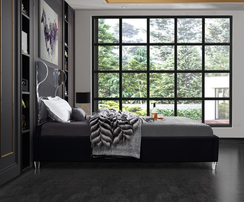 Ghost Black Velvet King Bed - Furniture Stars (Chicago, IL)
