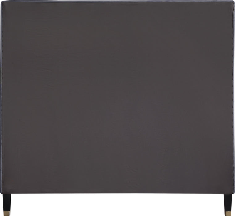Harlie Grey Velvet King Bed - Furniture Stars (Chicago, IL)