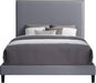 Harlie Grey Velvet Queen Bed - Furniture Stars (Chicago, IL)