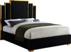 Hugo Black Velvet Queen Bed - Furniture Stars (Chicago, IL)