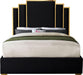 Hugo Black Velvet Queen Bed - Furniture Stars (Chicago, IL)
