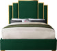 Hugo Green Velvet Queen Bed - Furniture Stars (Chicago, IL)
