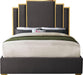Hugo Grey Velvet Queen Bed - Furniture Stars (Chicago, IL)