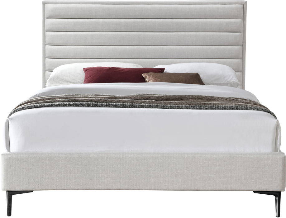 Hunter Cream Linen King Bed - Furniture Stars (Chicago, IL)