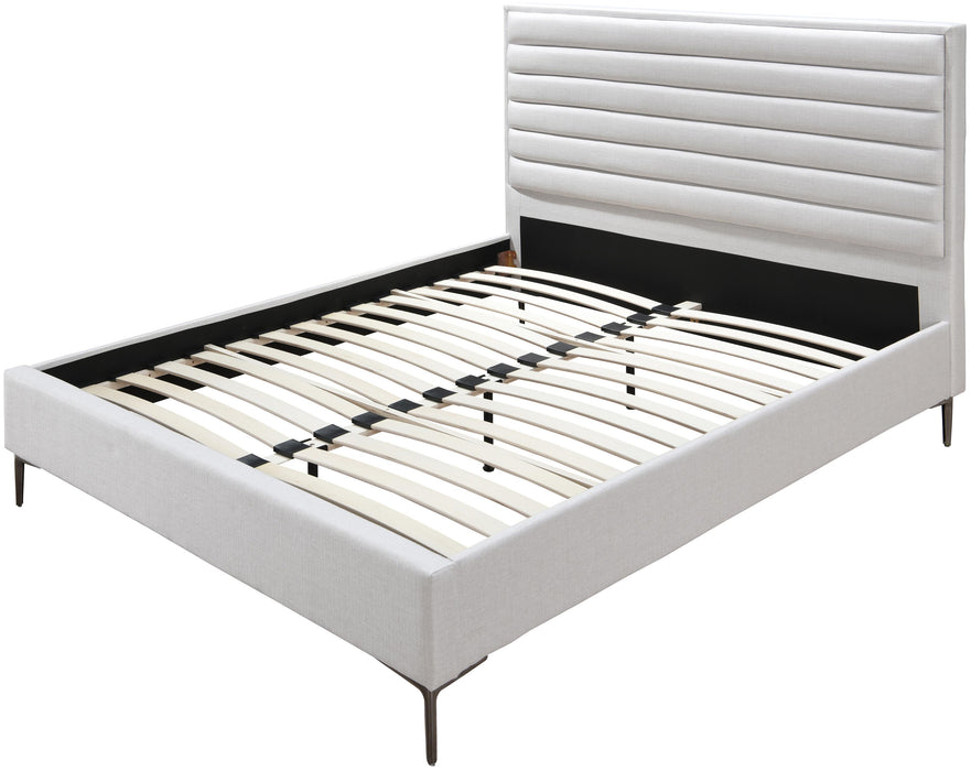 Hunter Cream Linen King Bed - Furniture Stars (Chicago, IL)