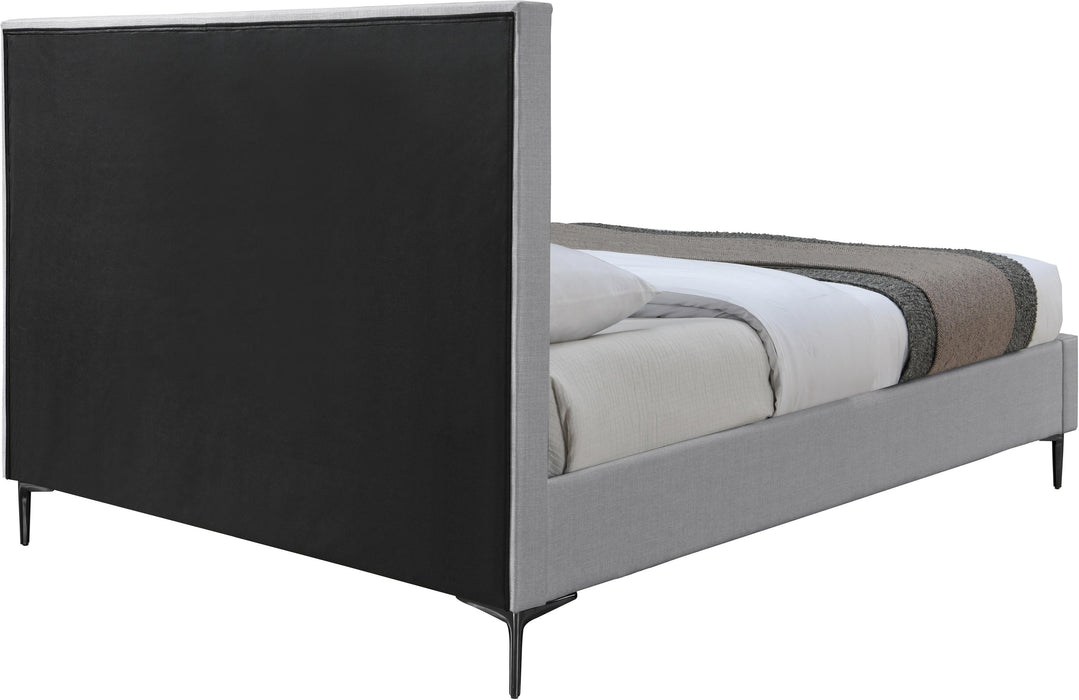 Hunter Grey Linen King Bed - Furniture Stars (Chicago, IL)