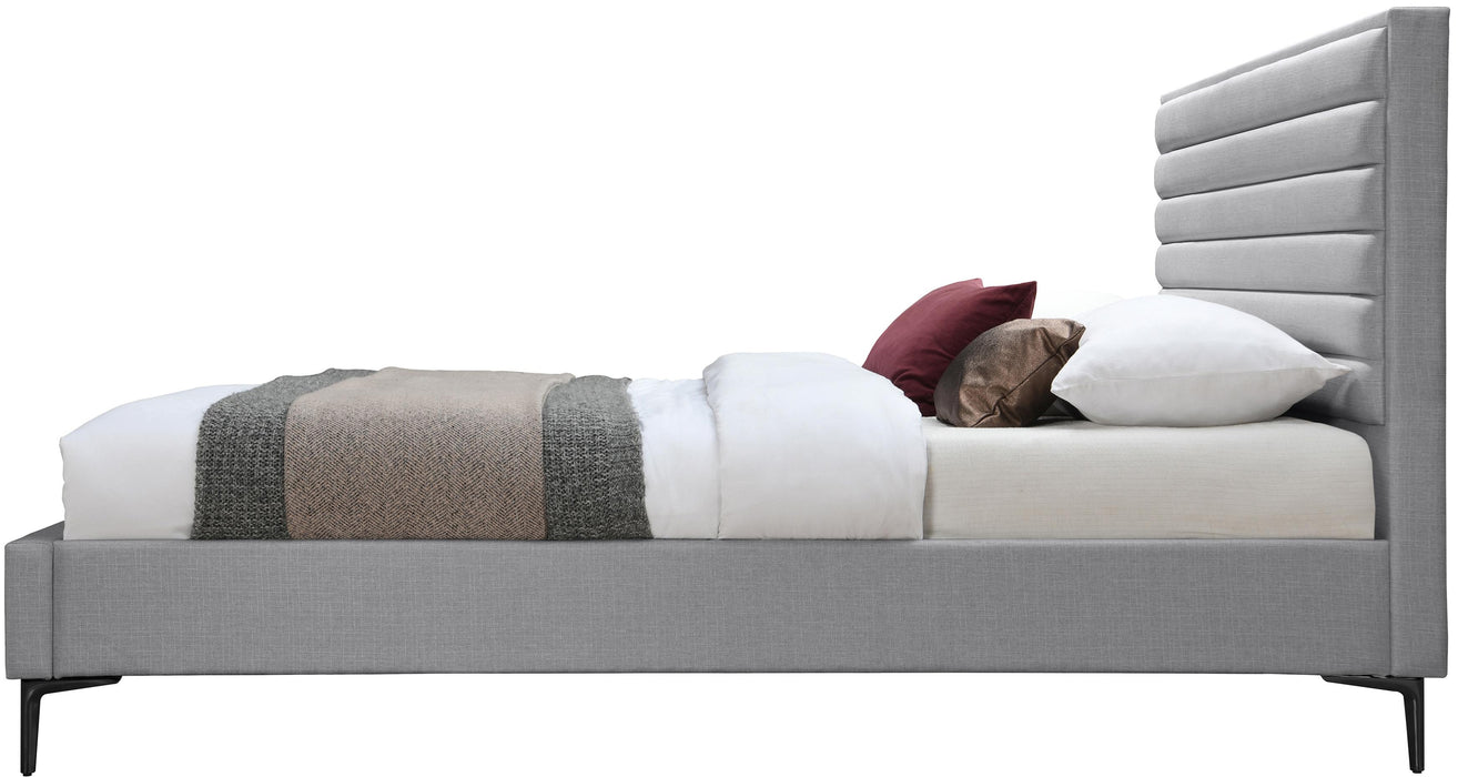Hunter Grey Linen Queen Bed - Furniture Stars (Chicago, IL)