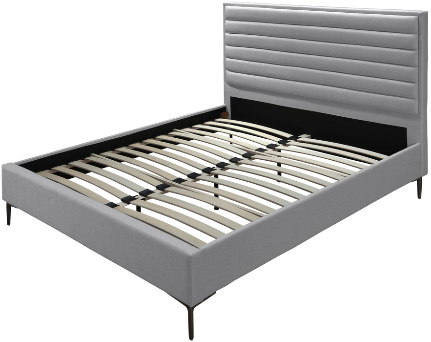 Hunter Grey Linen Queen Bed - Furniture Stars (Chicago, IL)