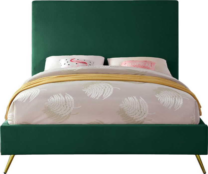 Jasmine Green Velvet King Bed - Furniture Stars (Chicago, IL)