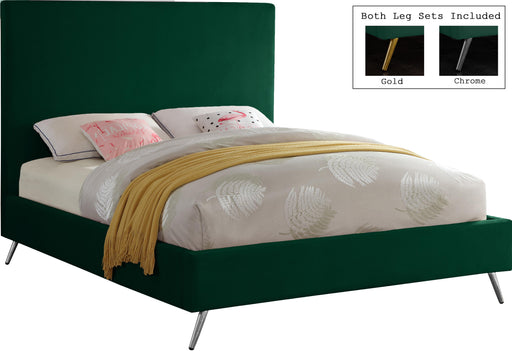 Jasmine Green Velvet King Bed - Furniture Stars (Chicago, IL)
