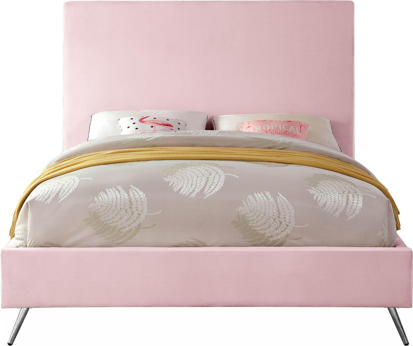 Jasmine Pink Velvet King Bed - Furniture Stars (Chicago, IL)