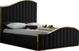 Jolie Black Velvet Queen Bed (3 Boxes) - Furniture Stars (Chicago, IL)