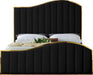 Jolie Black Velvet Queen Bed (3 Boxes) - Furniture Stars (Chicago, IL)