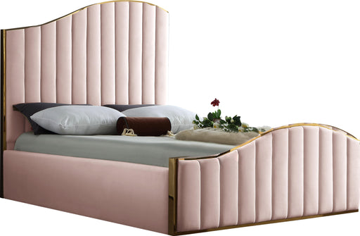 Jolie Pink Velvet Queen Bed (3 Boxes) - Furniture Stars (Chicago, IL)