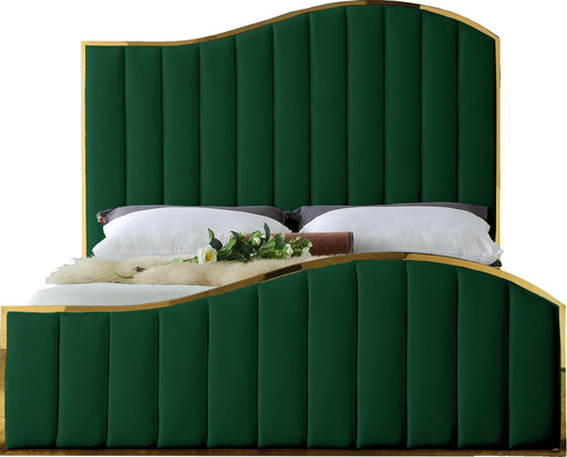 Jolie Green Velvet Queen Bed (3 Boxes) - Furniture Stars (Chicago, IL)