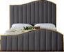 Jolie Grey Velvet Queen Bed (3 Boxes) - Furniture Stars (Chicago, IL)