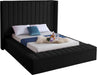 Kiki Black Velvet Queen Bed (3 Boxes) - Furniture Stars (Chicago, IL)