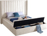 Kiki Cream Velvet King Bed (3 Boxes) - Furniture Stars (Chicago, IL)