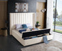 Kiki Cream Velvet King Bed (3 Boxes) - Furniture Stars (Chicago, IL)