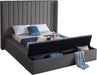 Kiki Grey Velvet Queen Bed (3 Boxes) - Furniture Stars (Chicago, IL)