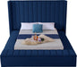 Kiki Navy Velvet King Bed (3 Boxes) - Furniture Stars (Chicago, IL)