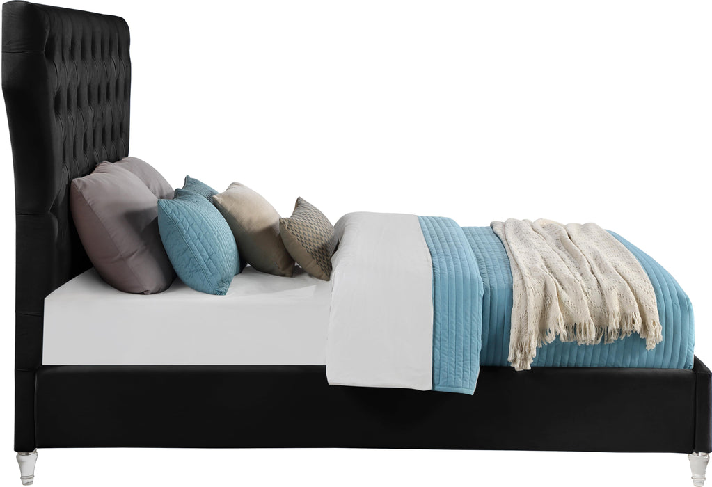 Kira Black Velvet Queen Bed - Furniture Stars (Chicago, IL)
